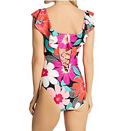 In Full Bloom Off The Shoulder Ruffle Swimsuit