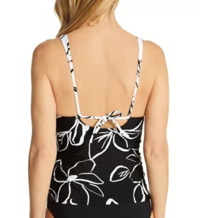 Moonlit Silhouette Twist Front Tankini Swim Top