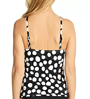 Mod For Dot Keyhole High Neck Tankini Swim Top Black 6