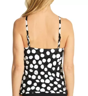 Mod For Dot Keyhole High Neck Tankini Swim Top