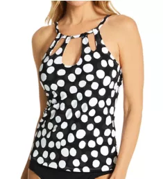 Mod For Dot Keyhole High Neck Tankini Swim Top