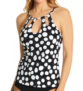 Mod For Dot Keyhole High Neck Tankini Swim Top