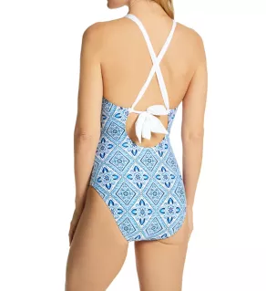 Mediterranean Breeze High Neck One-Pc Mio Swimsuit