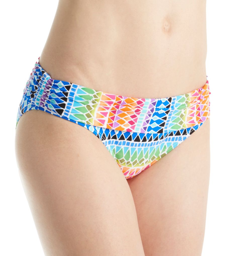 Full Spectrum Shirred Band Hipster Swim Bottom-gs