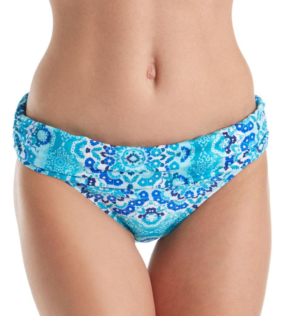 All In The Mix Shirred Band Hipster Swim Bottom-fs