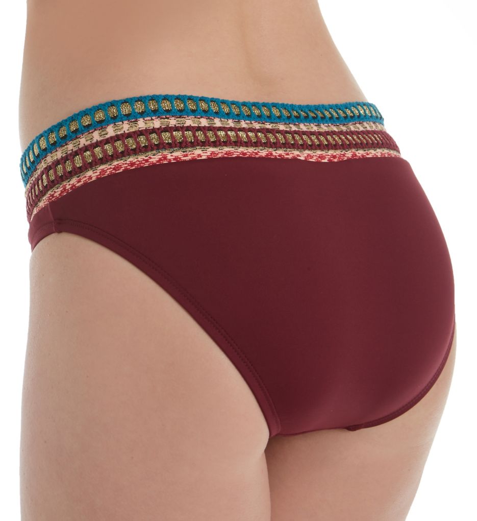 Running Stitch Banded Contrast Hipster Swim Bottom