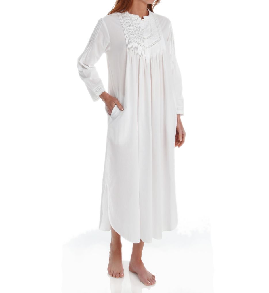 100% Cotton Woven Long Sleeve Nightgown