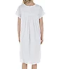 La Cera 100% Cotton Woven Cap Sleeve Embroidered Nightgown 1085G - Image 2