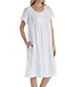 La Cera 100% Cotton Woven Cap Sleeve Embroidered Nightgown