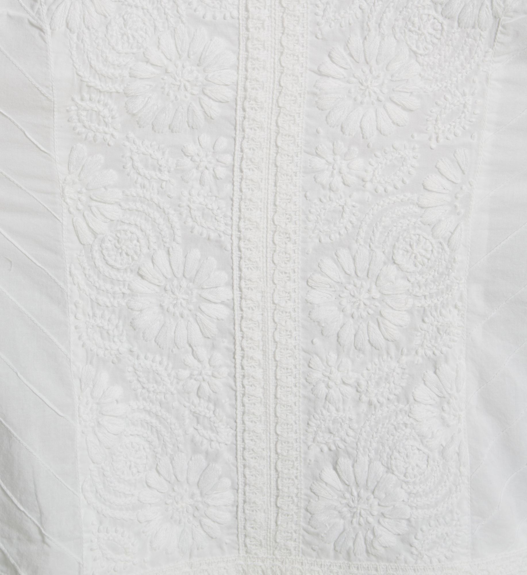 La Cera 100% Cotton Sleeveless Floral Embroidered Chemise 1090C - Image 4