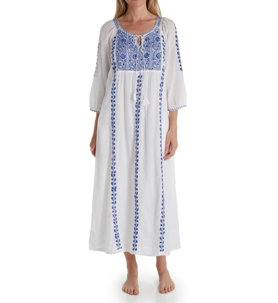 100% Cotton Embroidered Caftan-fs