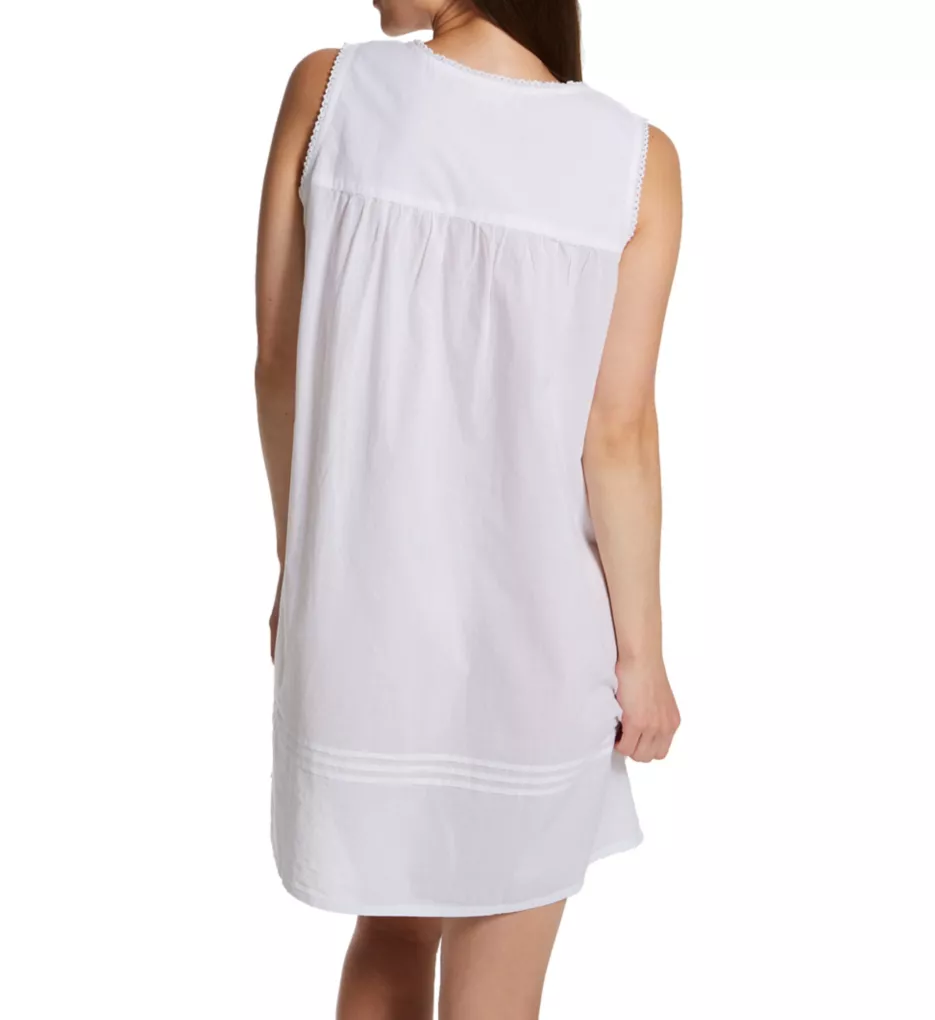 La Cera 100% Cotton Woven White Embroidered Short Gown 1163C - Image 2