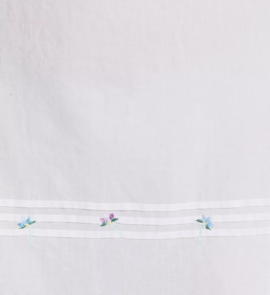 La Cera 100% Cotton Woven White Embroidered Short Gown 1163C - Image 4