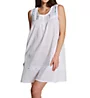 La Cera 100% Cotton Woven White Embroidered Short Gown 1163C