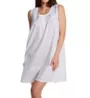 La Cera 100% Cotton Woven White Embroidered Short Gown 1163C