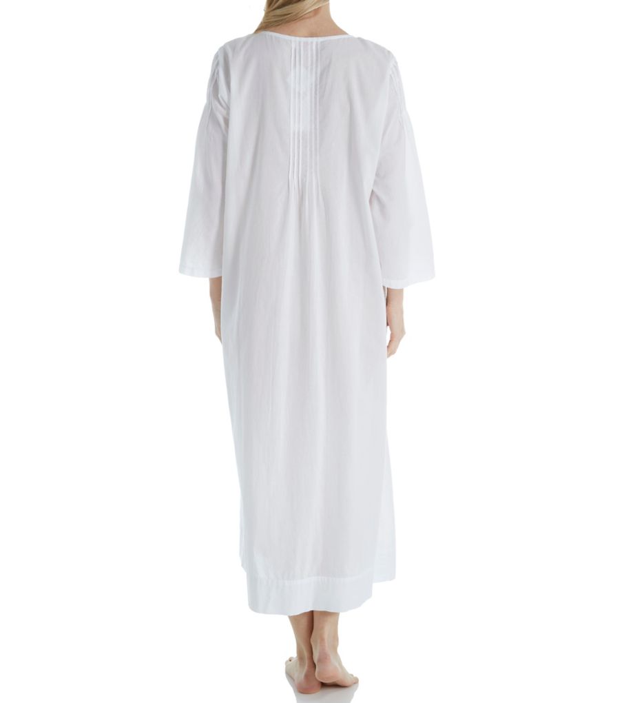 100% Cotton Woven 3/4 Sleeve Long Gown-bs