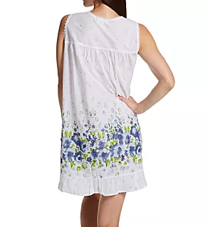 100% Cotton Woven Sleeveless Chemise Blue S