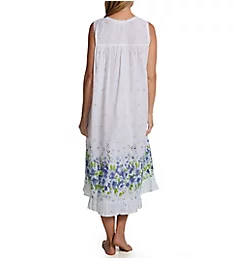 100% Cotton Woven Sleeveless Border Print Gown Blue S