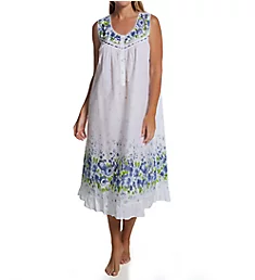 100% Cotton Woven Sleeveless Border Print Gown