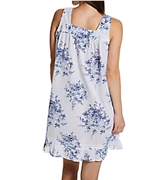 100% Cotton Flouncy Short Dress White/Blue S