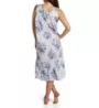 La Cera 100% Cotton Woven Sleeveless Floral Lace Yoke Gown 1211G - Image 2