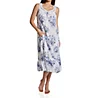 La Cera 100% Cotton Woven Sleeveless Floral Lace Yoke Gown 1211G - Image 1