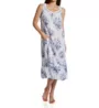 La Cera 100% Cotton Woven Sleeveless Floral Lace Yoke Gown 1211G - Image 1