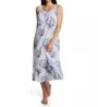 La Cera 100% Cotton Woven Sleeveless Floral Lace Yoke Gown 1211G