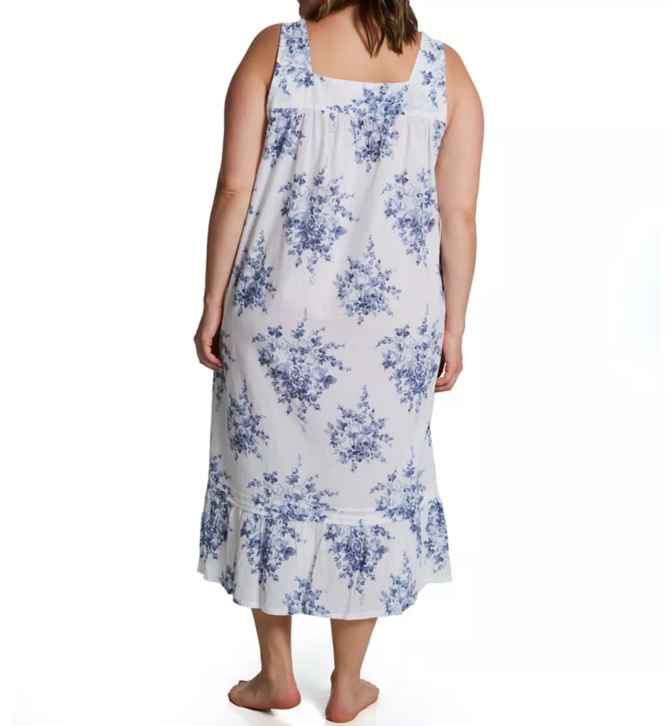 La Cera Plus 100% Cotton Woven S/L Floral Lace Yoke Gown 1211GX - Image 2