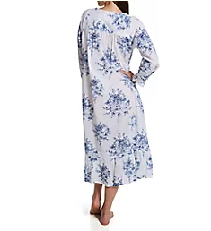 100% Cotton Woven Printed Floral Button Front Robe White/Blue S