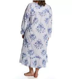 Plus 100% Cotton Woven Floral Button Front Robe