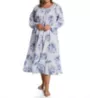 La Cera Plus 100% Cotton Woven Floral Button Front Robe 1211RX - Image 1