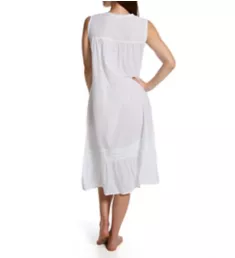 100% Cotton Woven Crochet Sleeveless Gown White S