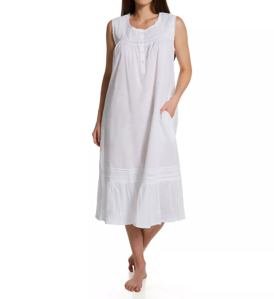 La Cera 100% Cotton Woven Crochet Sleeveless Gown 1250G - Image 1