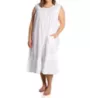 La Cera Plus 100% Cotton Woven Crochet Sleeveless Gown 1250GX - Image 1