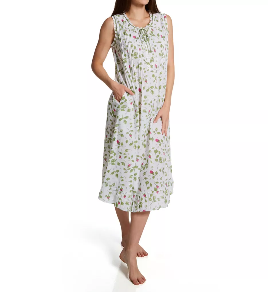 La Cera 100% Cotton Woven Sleeveless Nightgown 1277G - Image 1