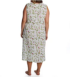 Plus 100% Cotton Woven Sleeveless Nightgown Mint 1X