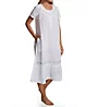 La Cera 100% Cotton Woven Short Sleeve Gown with Pockets 1282G - Image 1