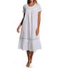 La Cera 100% Cotton Woven Short Sleeve Gown with Pockets
