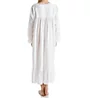 La Cera 100% Cotton Woven Embroidery Long Sleeve Gown 1283R - Image 2