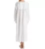 La Cera 100% Cotton Woven Embroidery Long Sleeve Gown 1283R - Image 2