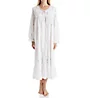 La Cera 100% Cotton Woven Embroidery Long Sleeve Gown 1283R - Image 1