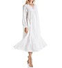 La Cera 100% Cotton Woven Embroidery Long Sleeve Gown