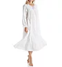 La Cera 100% Cotton Woven Embroidery Long Sleeve Gown 1283R