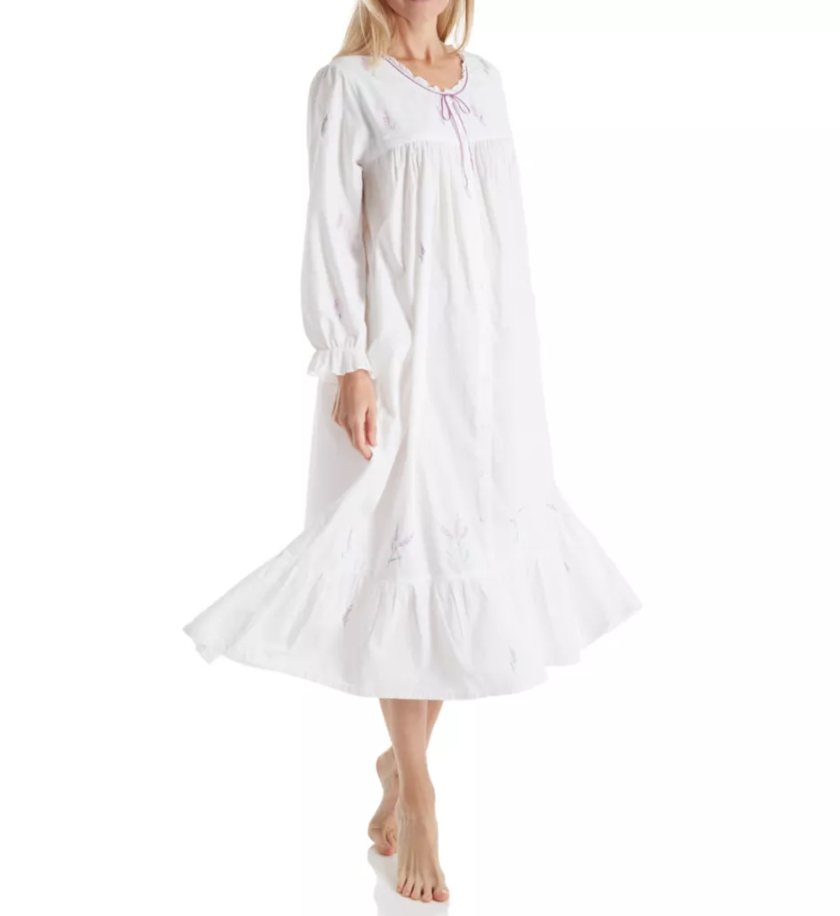 100% Cotton Woven Embroidery Long Sleeve Gown