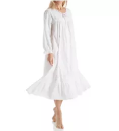 100% Cotton Woven Embroidery Long Sleeve Gown