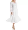 La Cera 100% Cotton Woven Embroidery Long Sleeve Gown 1283R