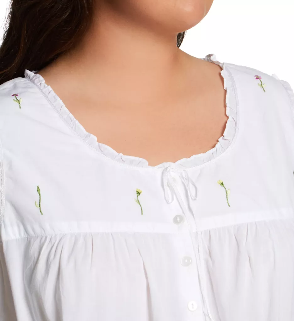 La Cera Plus 100% Cotton Woven Sleeveless Long Nightgown 1286GX - Image 3