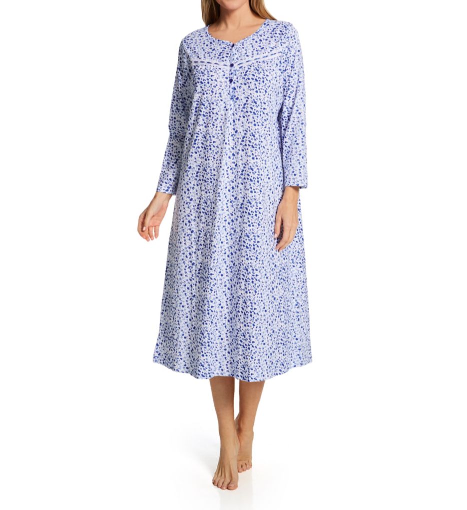 Cotton knit long sleeve hot sale nightgown