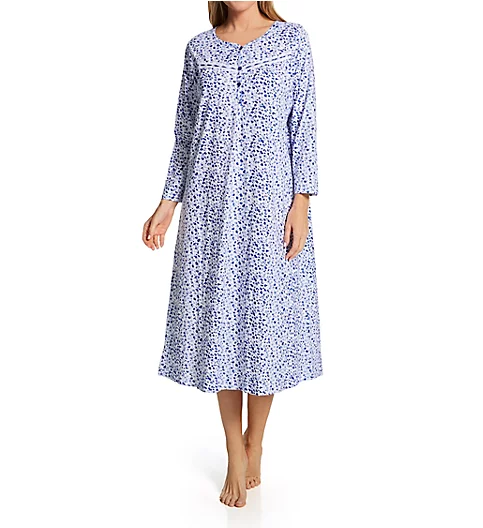 La Cera Cotton Knit Long Sleeve Nightgown 1530